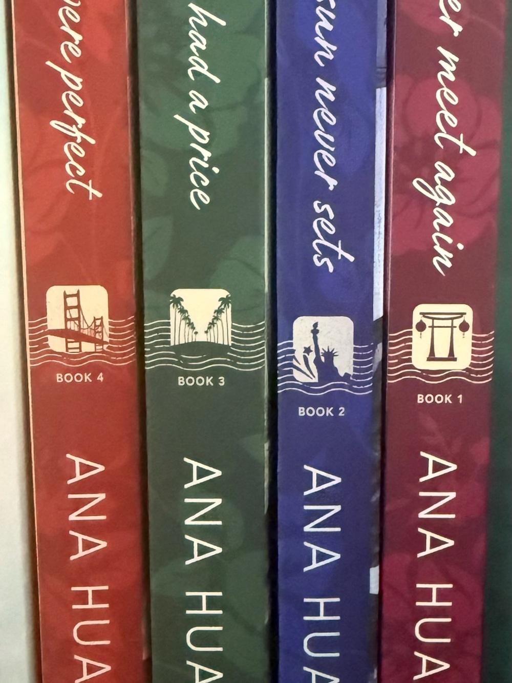 Ana Huang 4-Book Set - Red, Green, Blue, Burgundy Spines